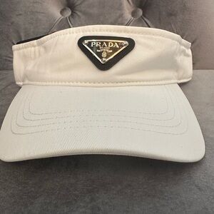 White Prada Visor Hat